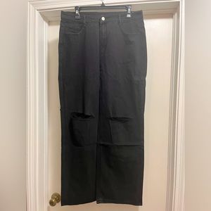 Black High Waist Wide Leg Jeans